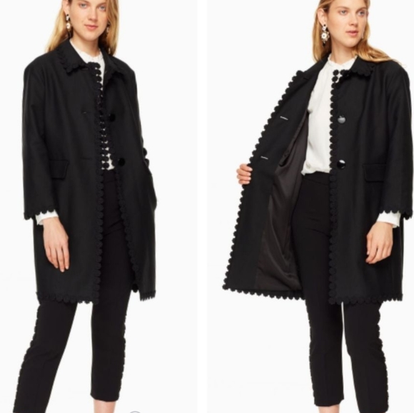 Kate Spade Floral Lace Trim Coat size 10